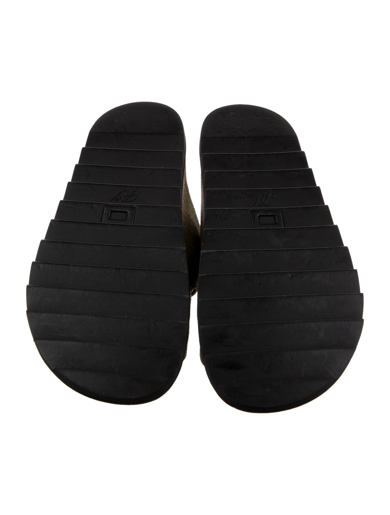 Roger Vivier Leather Crystal Embellishments Slides